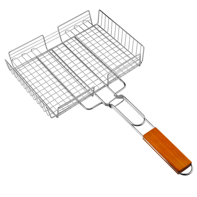 BQ-1165B Removable Outdoor Grilling Baskets Barbecue Net Meat Mesh Grilling Bags