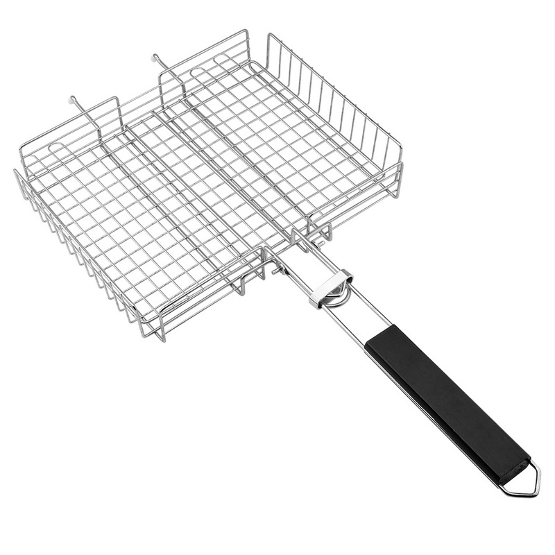 BQ-1197 Factory Manufacture Direct Sales Folding Barbecue Grill Net Mesh BBQ Basket