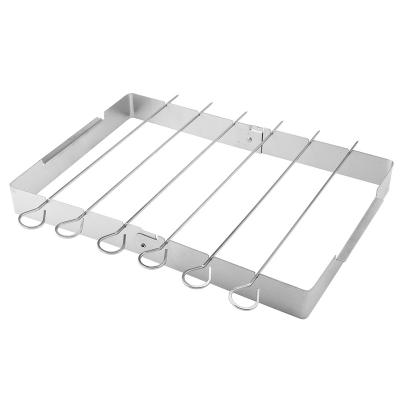 RQ-8120 Reusable Outdoor Stainless Steel Bbq Skewers Set Rack