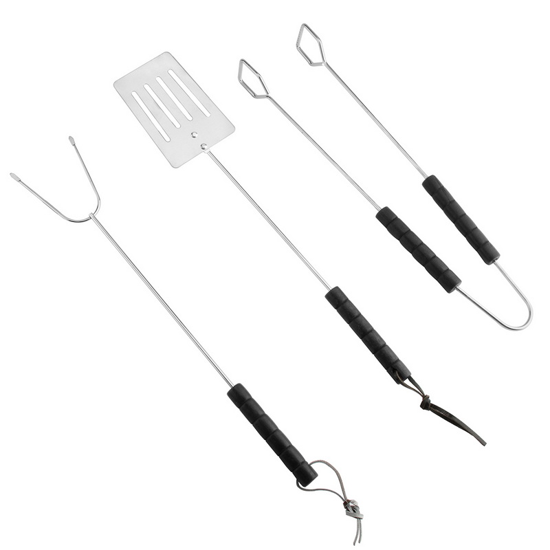 BS-3146A Pratical Barbecue Accessories Wooden Handle BBQ Grill Tools