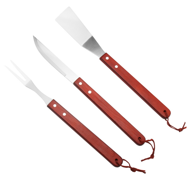 BS-3163 Top Sales Customize BBQ Grill Utensil Tools With Wood Handle