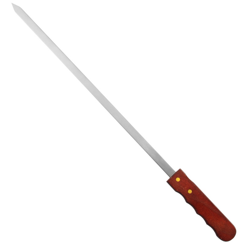 SK-2119 Outdoor Hanging Metal BBQ Skewers Wooden Handle
