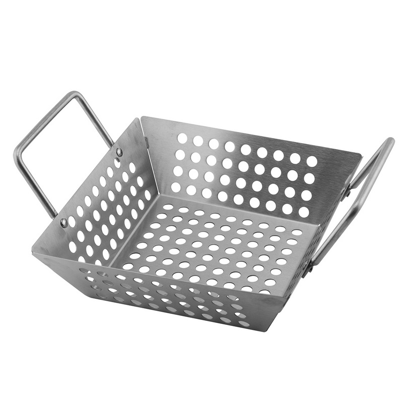 BT-5107S Stainless Steel Square Bbq Grill Basket Pan High Quality Barbecue Grill Tray