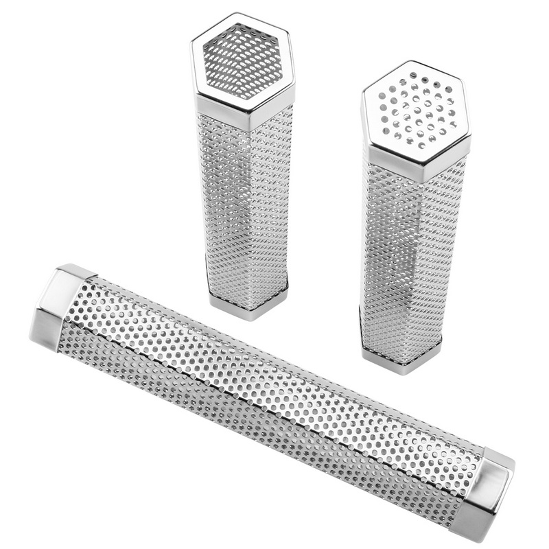 BK-7136 BBQ Smoker Box Stainless Steel Smoker Box For BBQ Gril Grilling Accessories Smoker BBQ Grill Wood Pellet