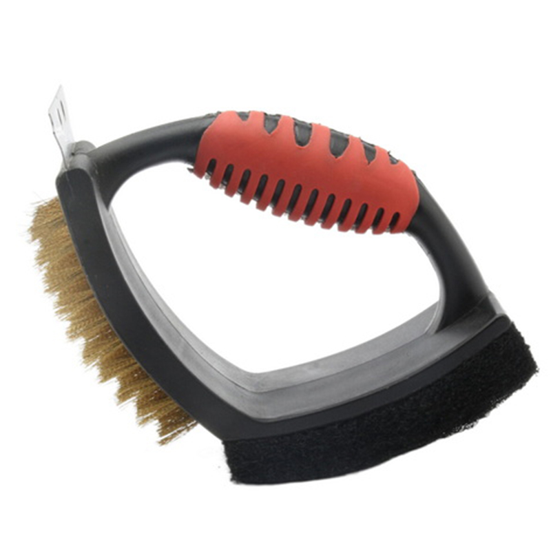 BQ-6104 copper wire Best Barbecue Oven Cleaner Tools BBQ Outdoor Grill Brush And Metal Scraper Safe Cleaning
