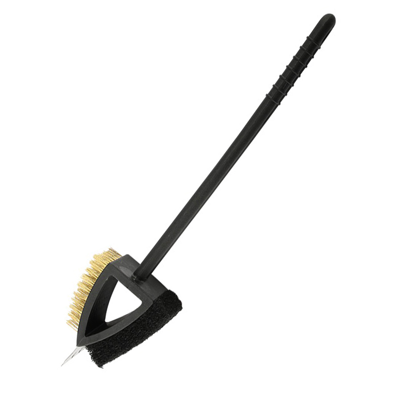 BQ-6118 Long Handle Barbecue Copper Wire Brush Extra Grill Cleaning BBQ Accessories
