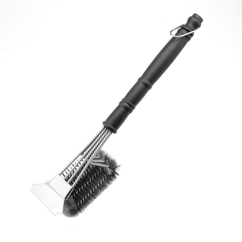 BQ-6128 Factory Price Barbecue Grill Brush With Scraper BBQ Accessories Cleaning Brush