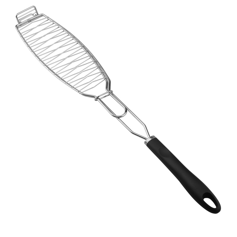 BQ-1211 Folding Handle Barbecue Fish Grill Net Mesh Barbecue Clamp Rack Mesh
