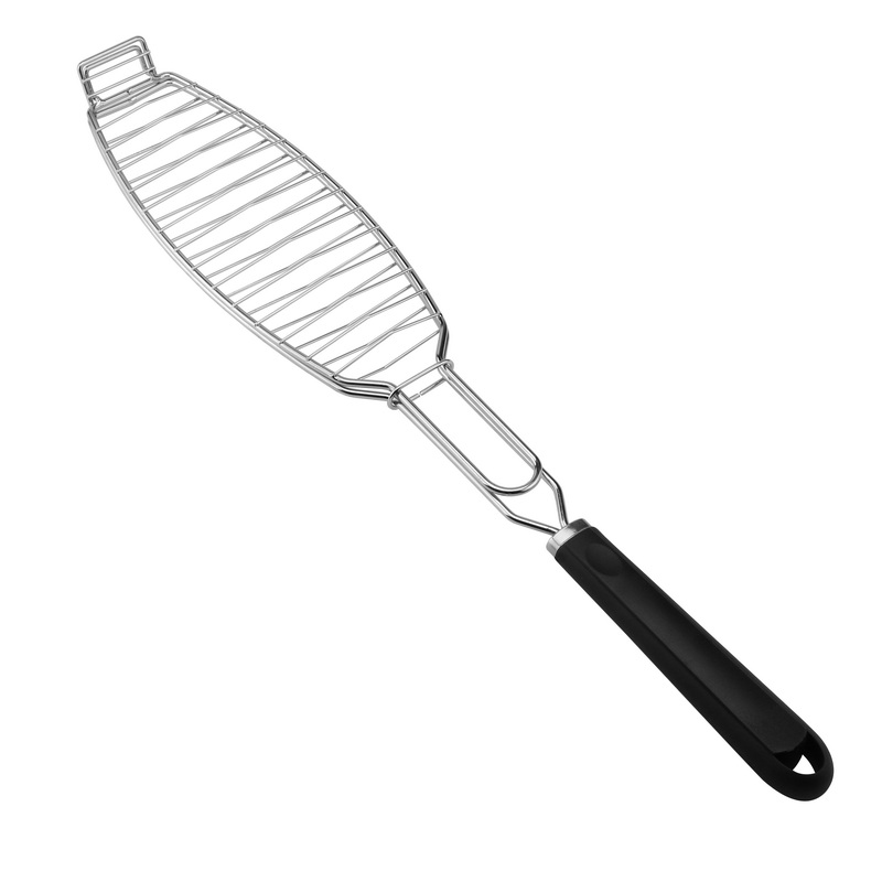 BQ-1204 BSCI Factory Camp Cooking Fish Grill Basket Mesh Barbecue Basket Fish Net