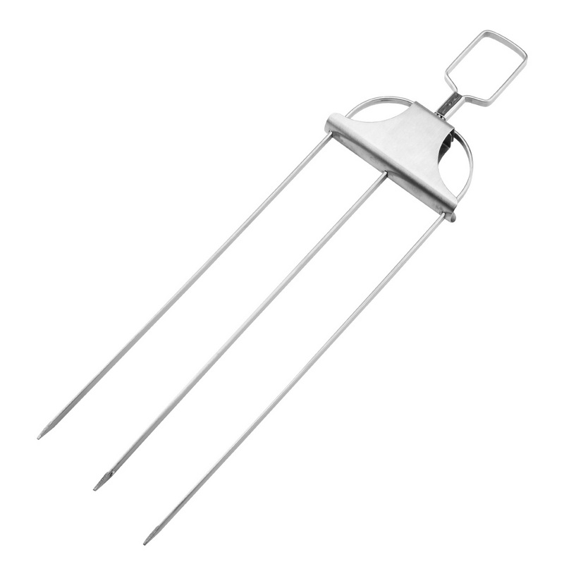SK-2114 Reusable Hanging BBQ Fork Charcoal Stainless Steel Barbecue Grill Fork Tools