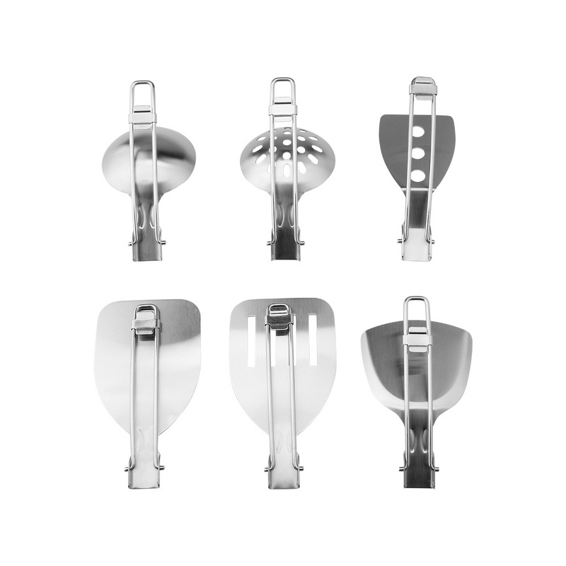 CT-8036 Portable Camping Tableware Custom Folding Stainless Steel Travel Tableware Set