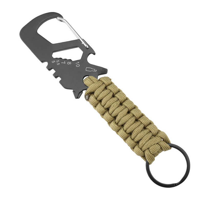 CT-8043 Green Stainless Steel Camping Hiking Tools Keychain Carabiner For Survival