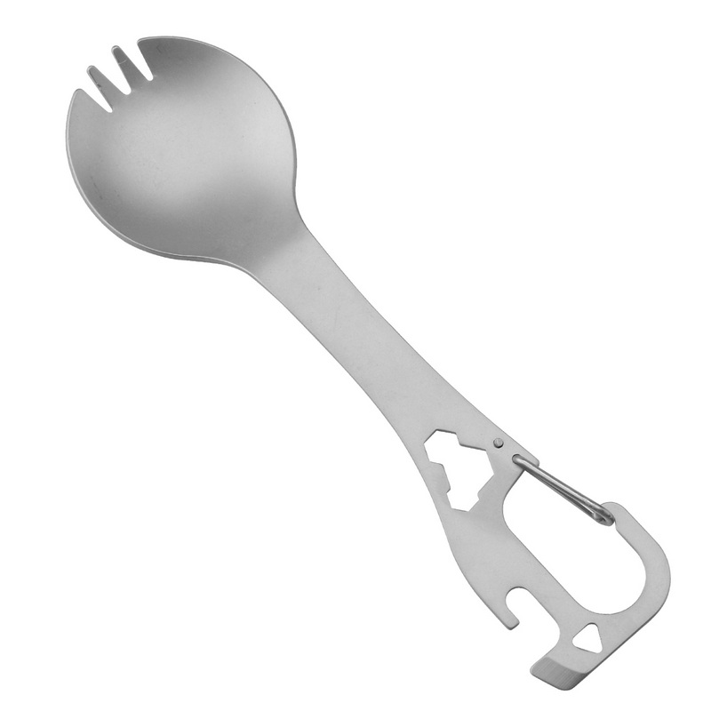 CT-8046 Steel Custom Logo Multi Function Tool Steel Spork Travel Camping Tableware