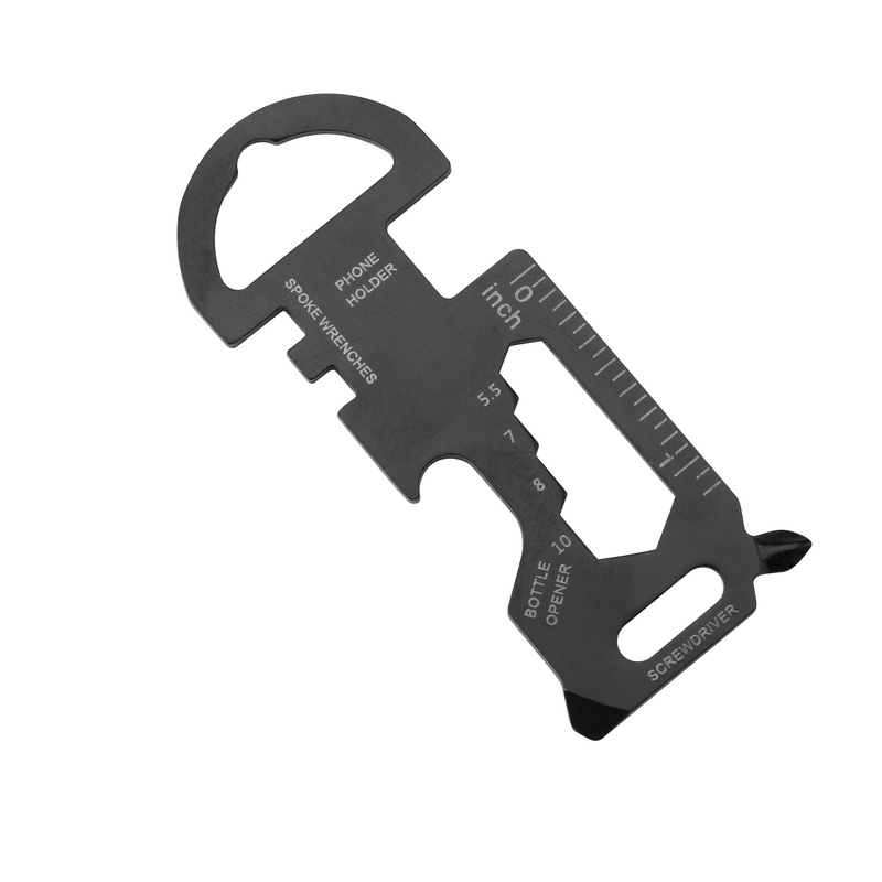 CT-8050 Black Coating Customized Gift Steel Multi-Function EDC Tools Gear Hook Card For Camping