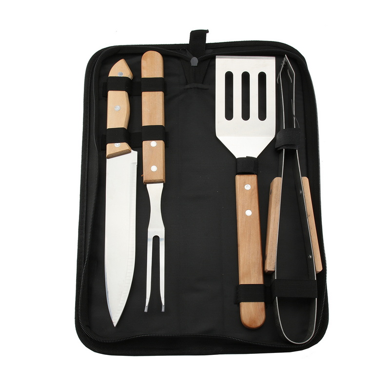 BC-6605 Outdoor Kitchen Barbecue Camping Portable BBQ Stock Accessories 4PCS Tools Set