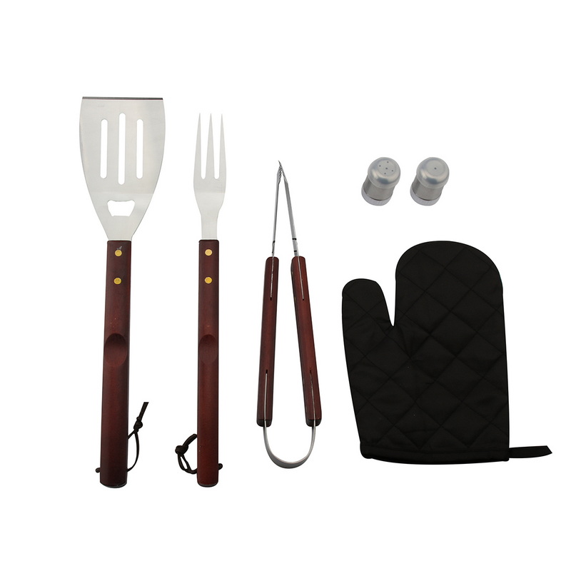 BS-3165 Stock 6pcs BBQ Grilling Tools Set Stainless Steel Apron Barbecue Grill Tool Set