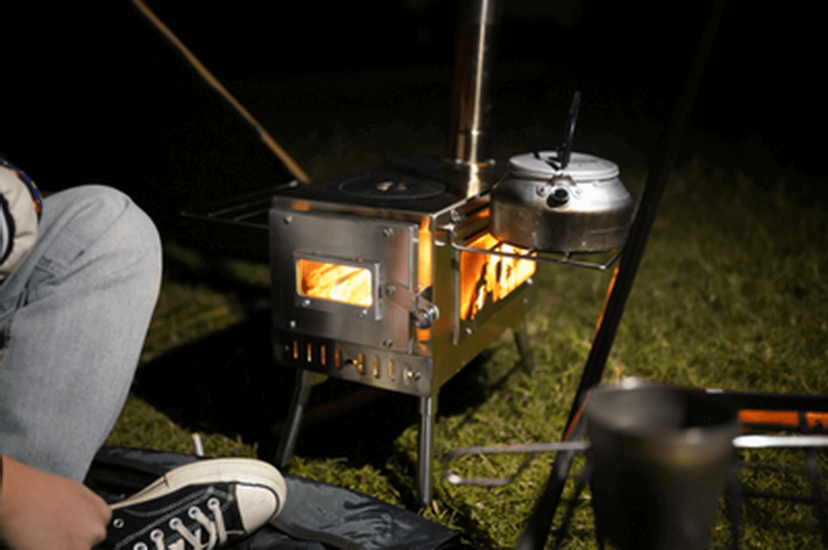 Small Outdoor Wood Stove And Multi-Purpose Utensils