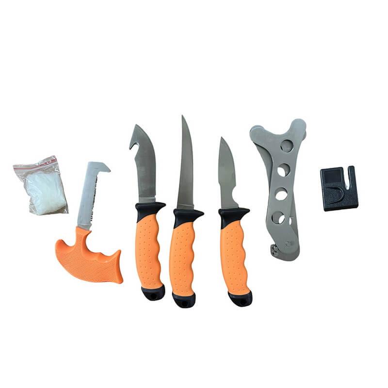 FK-7710 6 Piece Packable Processing Knife Set Fishing Knives Set with Butchers Apron
