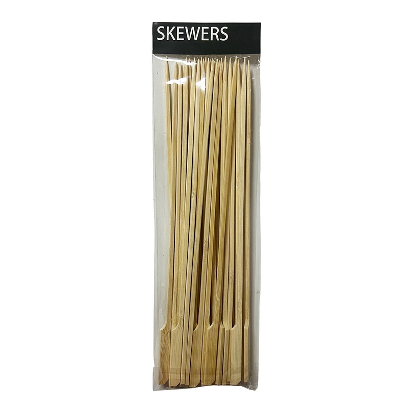 SK-2124 Disposable Bamboo Grilling Sticks for Kebabs 30PCS Flat Bamboo Barbecue Skewers Set