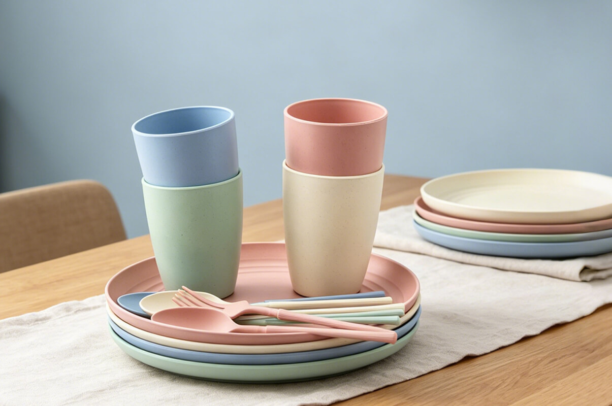 Eco-Friendly Wheat Straw Tableware Set – Your Perfect Camping Companion